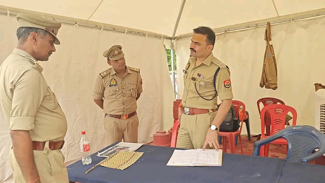 श्री कृष्ण कुमार, पुलिस अधीक्षक, बिजनौर द्वारा थाना मण्डावली क्षेत्रान्तर्गत कांवड़ मार्ग का निरीक्षण कर